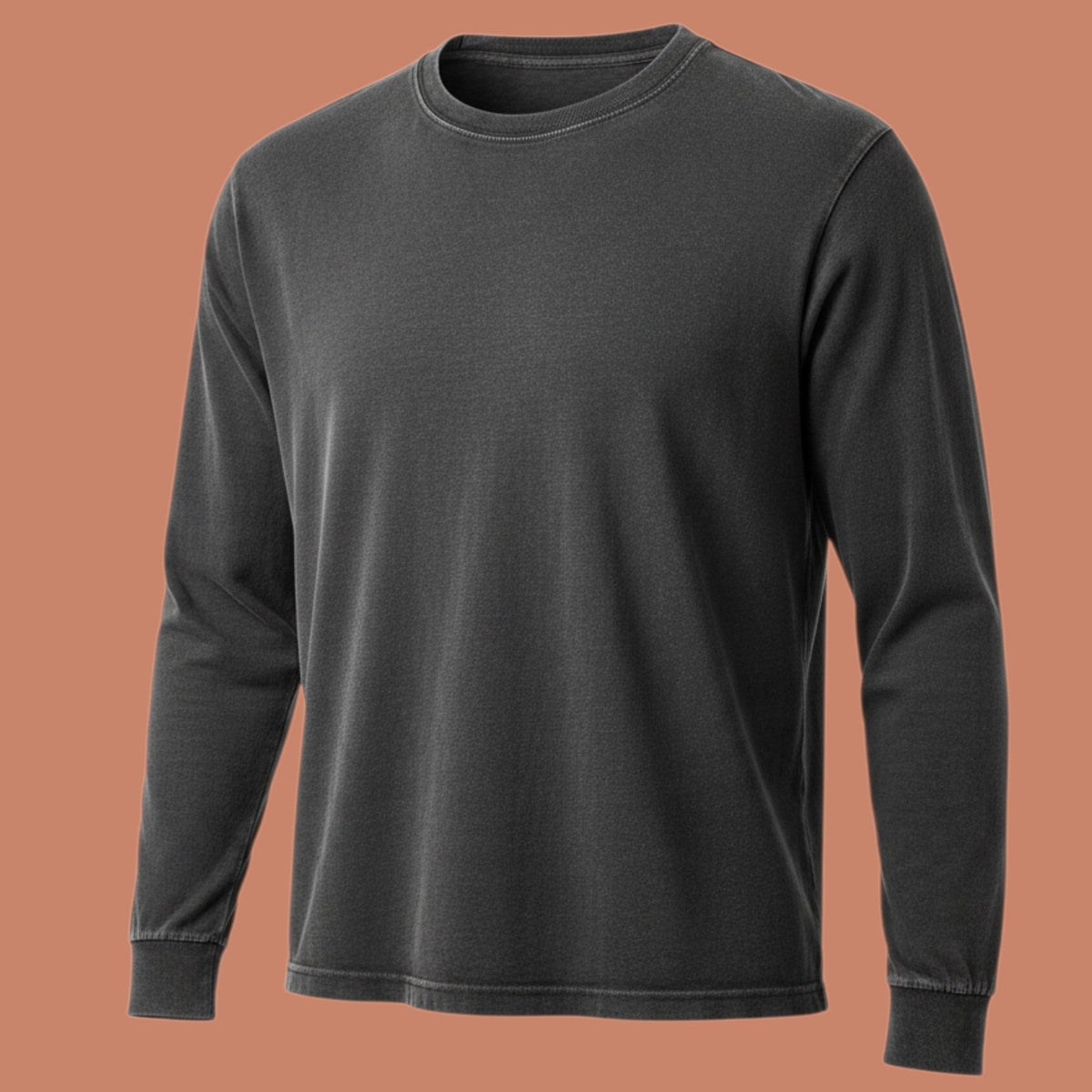 T-shirt à manches longues ICONIC ML de St Barth French West Indies en coton gris anthracite délavé
