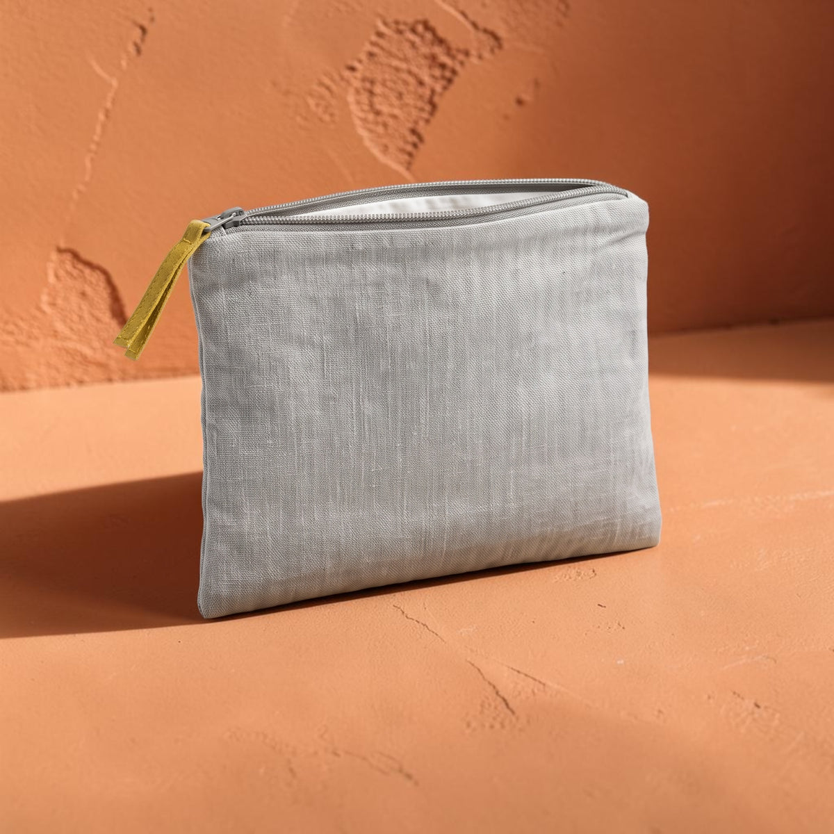 Small Linen Zip Pouch