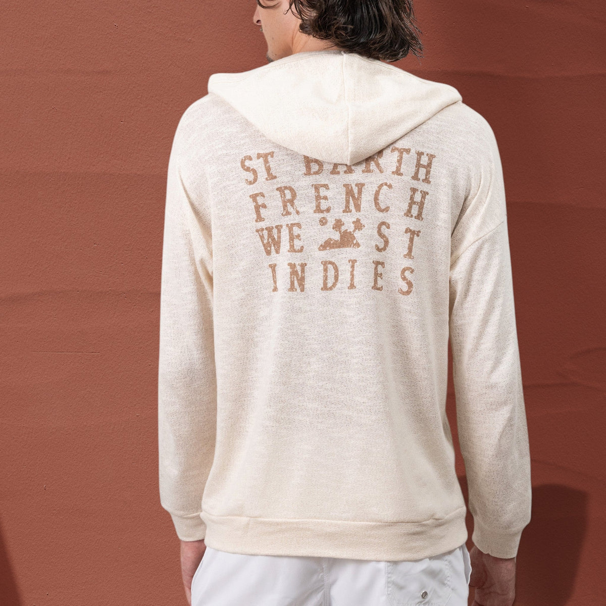ST BARTH FRENCH WEST INDIES ST BARTHS ST BARTS BEACH SHITE SAND HOODIE RELAX MEN LUXURY