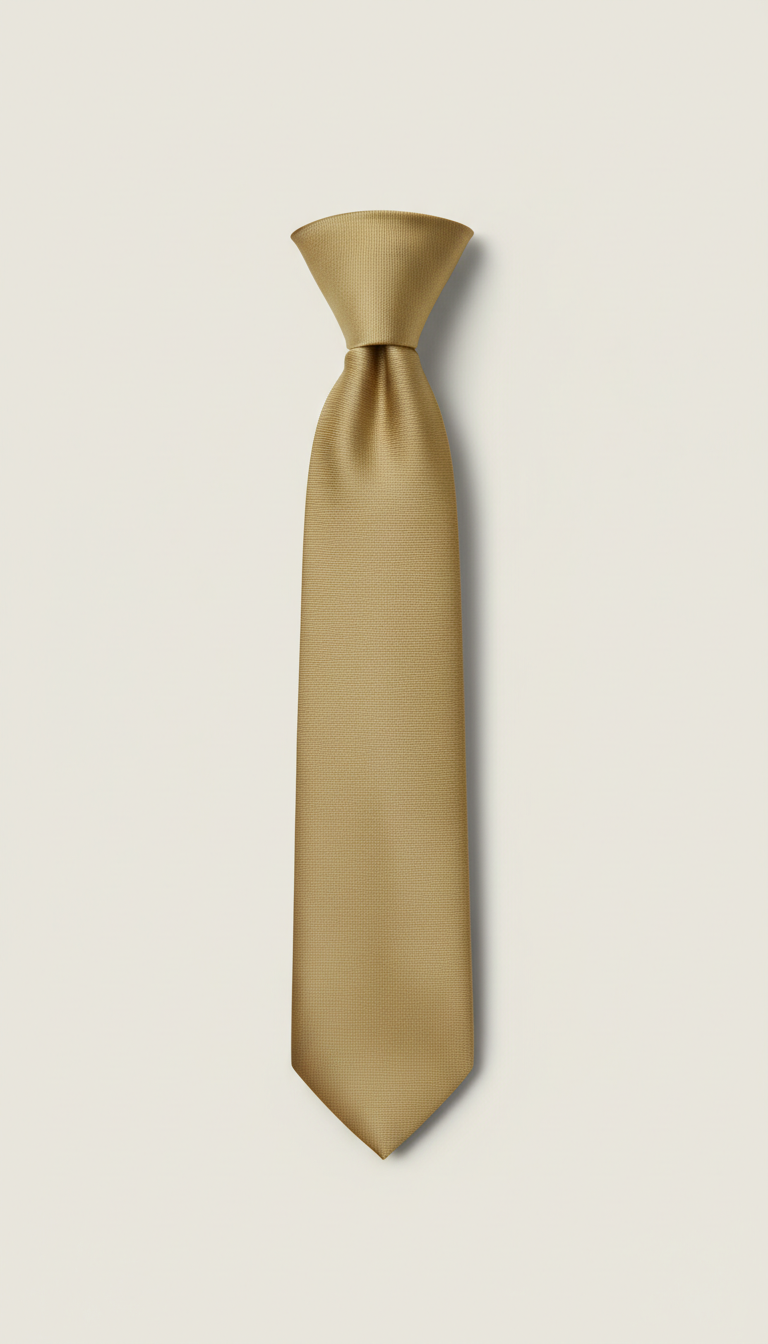 Hand-Finished Silk Tie Muted Gold