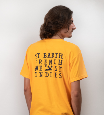 ST BARTH FRENCH WEST INDIES ST BARTHS ST BARTS LUXURY T-SHIRT MEN ICONIC ORANGE